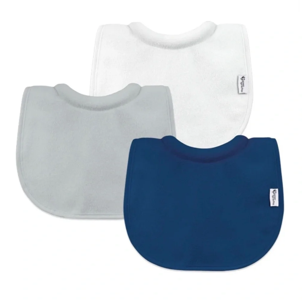Green Sprouts Stay-dry Milk Catcher Bibs 4 Pack In Navy/White/Gray